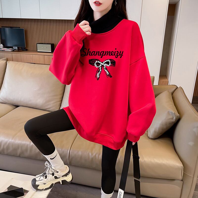 【tops】裹起毛プリントプルオーバー　M28731