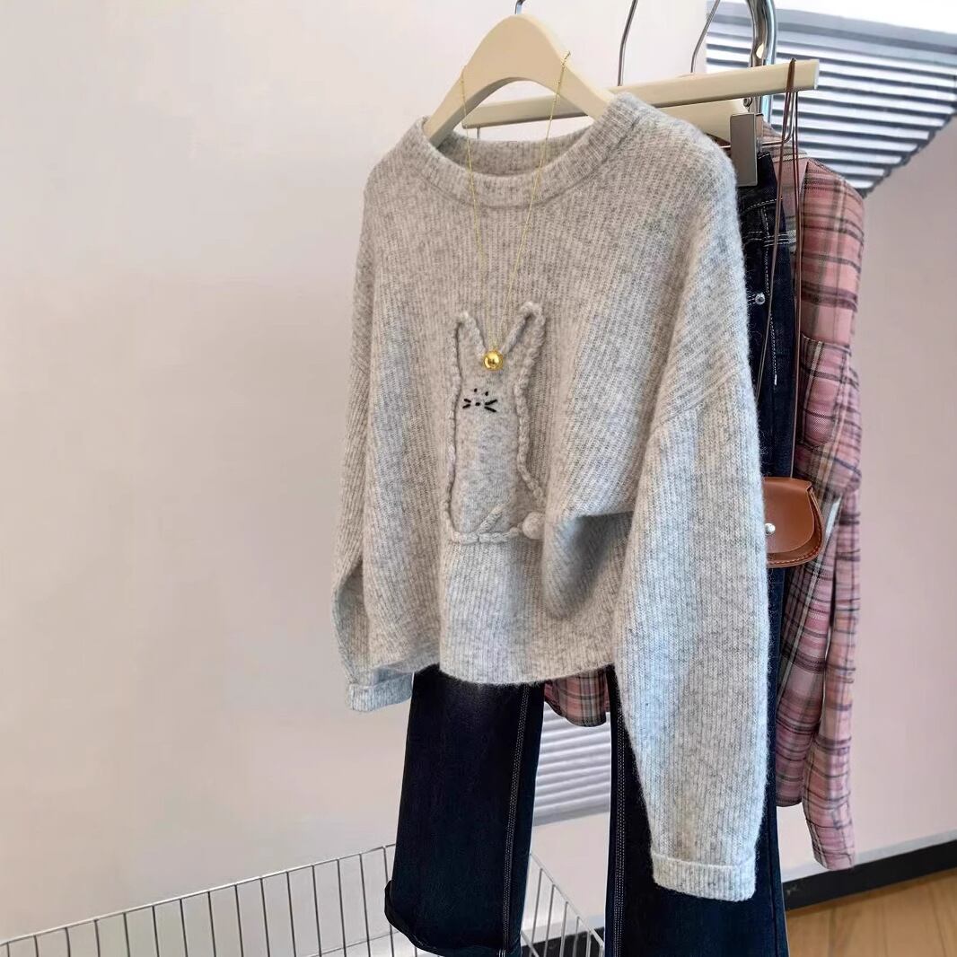 【tops】クルーネックニットセーター　M29158