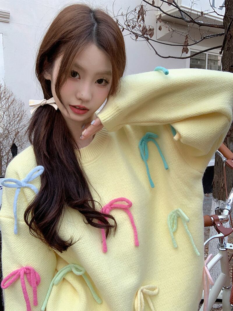 【tops】クルーネックニットセーター　M19182