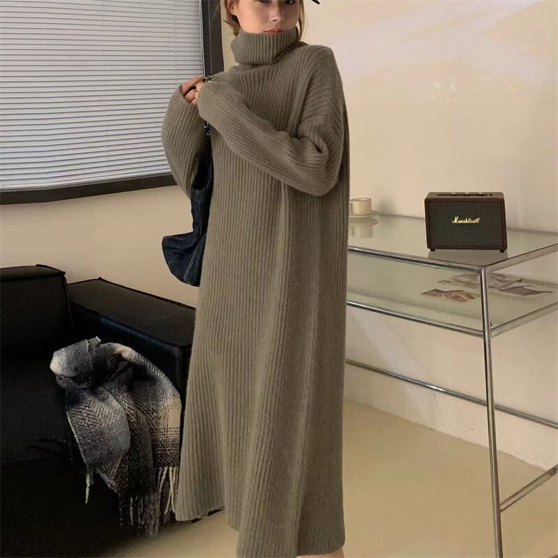 【dress】無地ニットワンピース　M19129