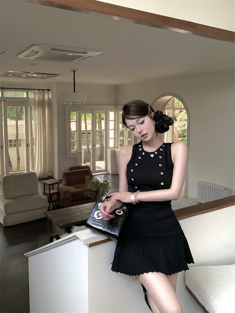 【dress】ノースリーブプリーツミニワンピース　M29821