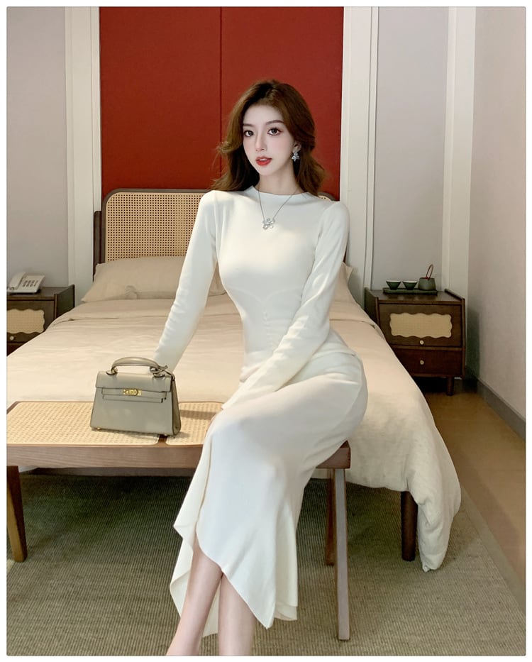 【dress】マーメイドニットワンピース　M25367