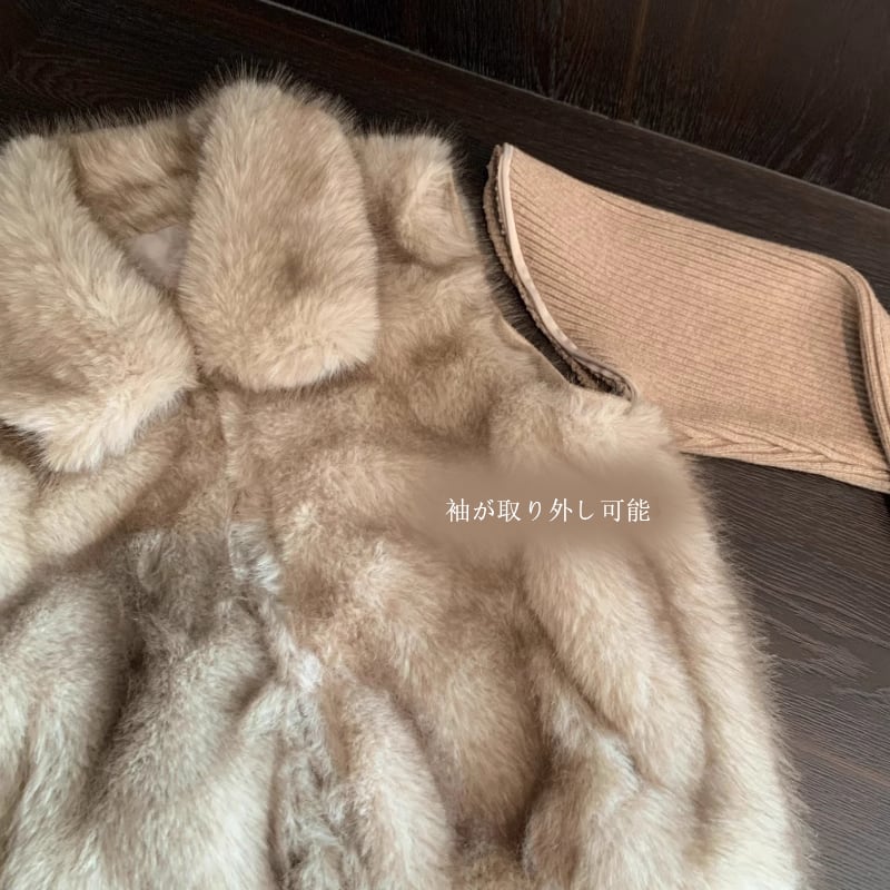 【outer】2WAYファードッキングニットカーディガン Q7133