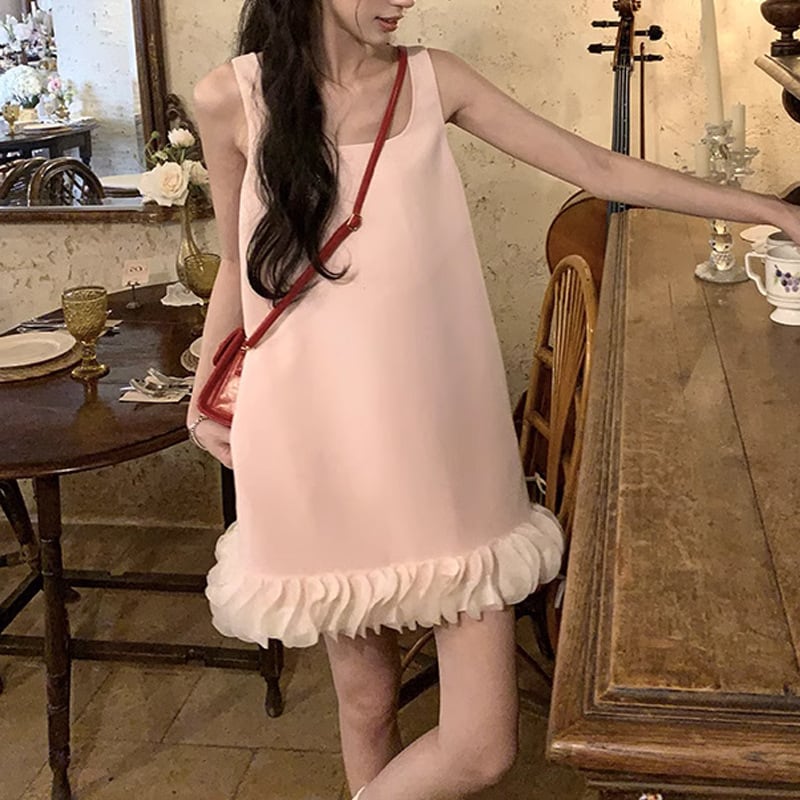 【dress】ベスト切り替えワンピース　M24185