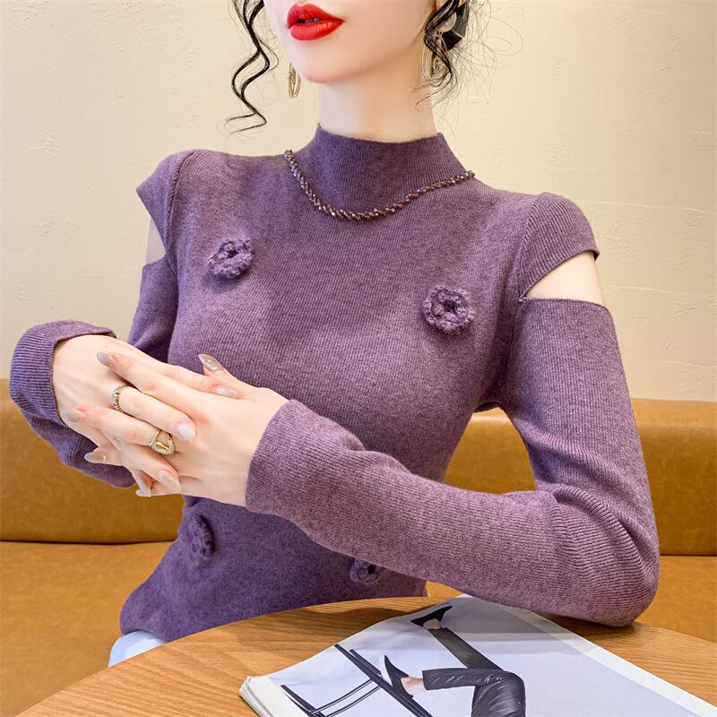 【tops】立体フラワーニットトップス　M27967