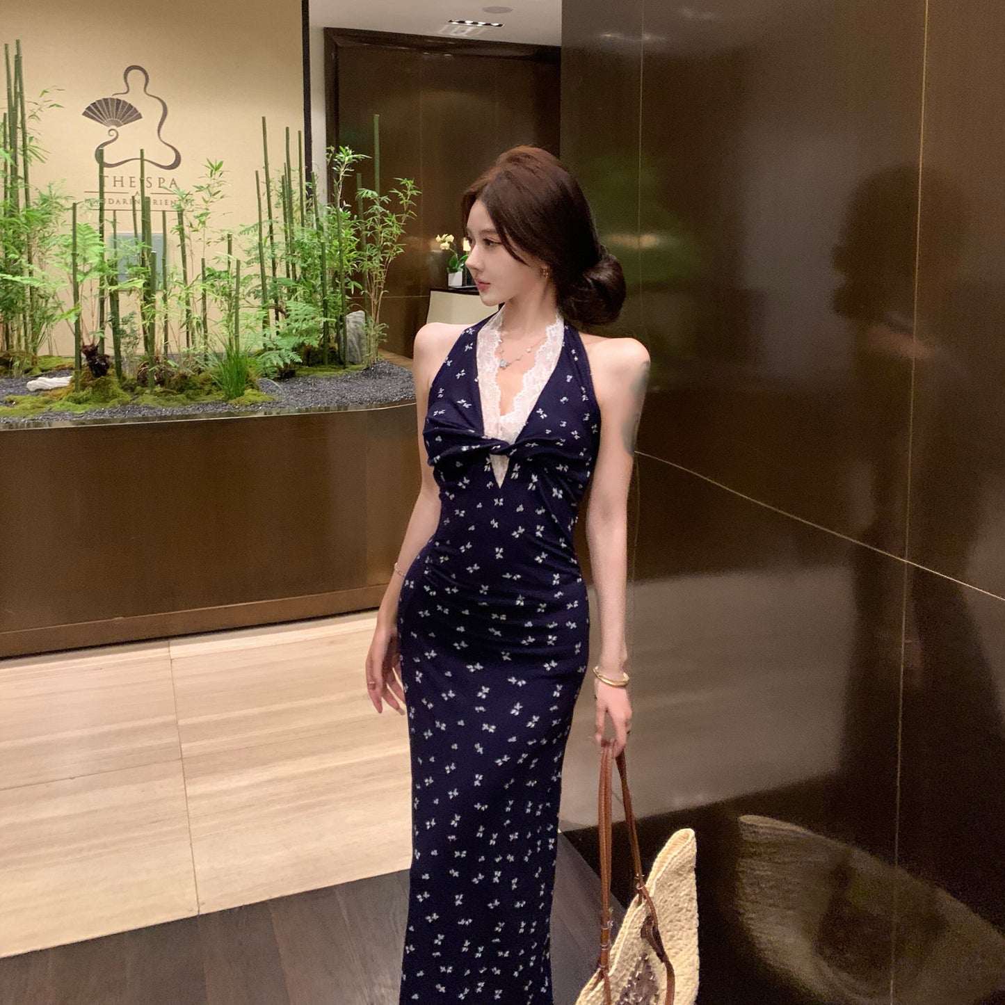 【dress】ホルターネック花柄ワンピース　N2999