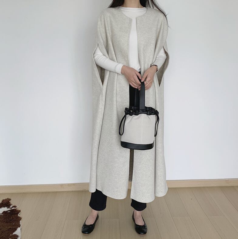 【outer】ロングケープコート　M19079