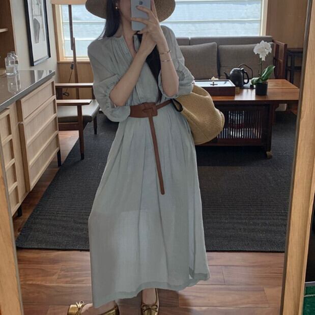 【dress】カジュアルワンピースベルト付き　M29639