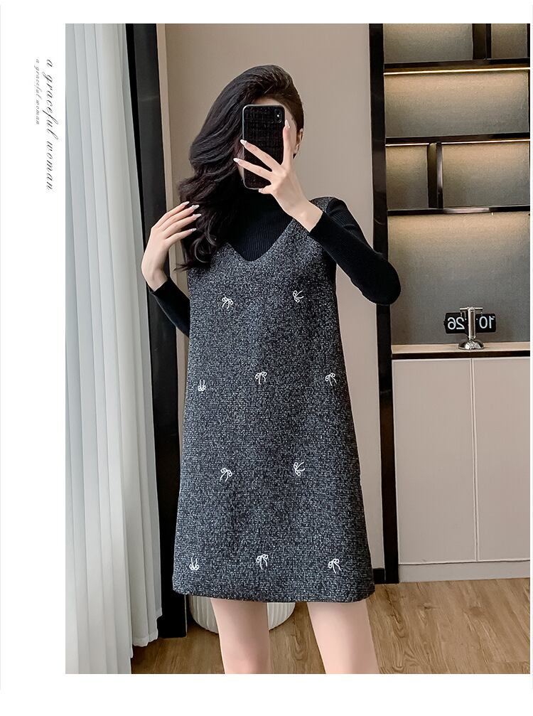 【set】ニットトップス×バックリボンワンピースセット　M28246