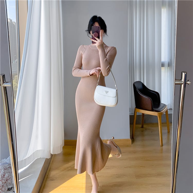 【dress】マーメイドニットワンピース　M28019