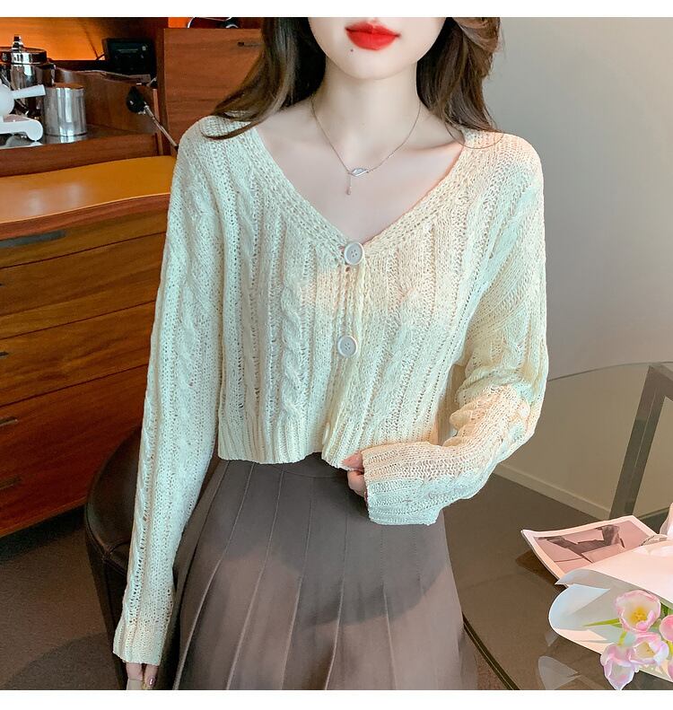 【outer】カットワークニットカーデ　M29379