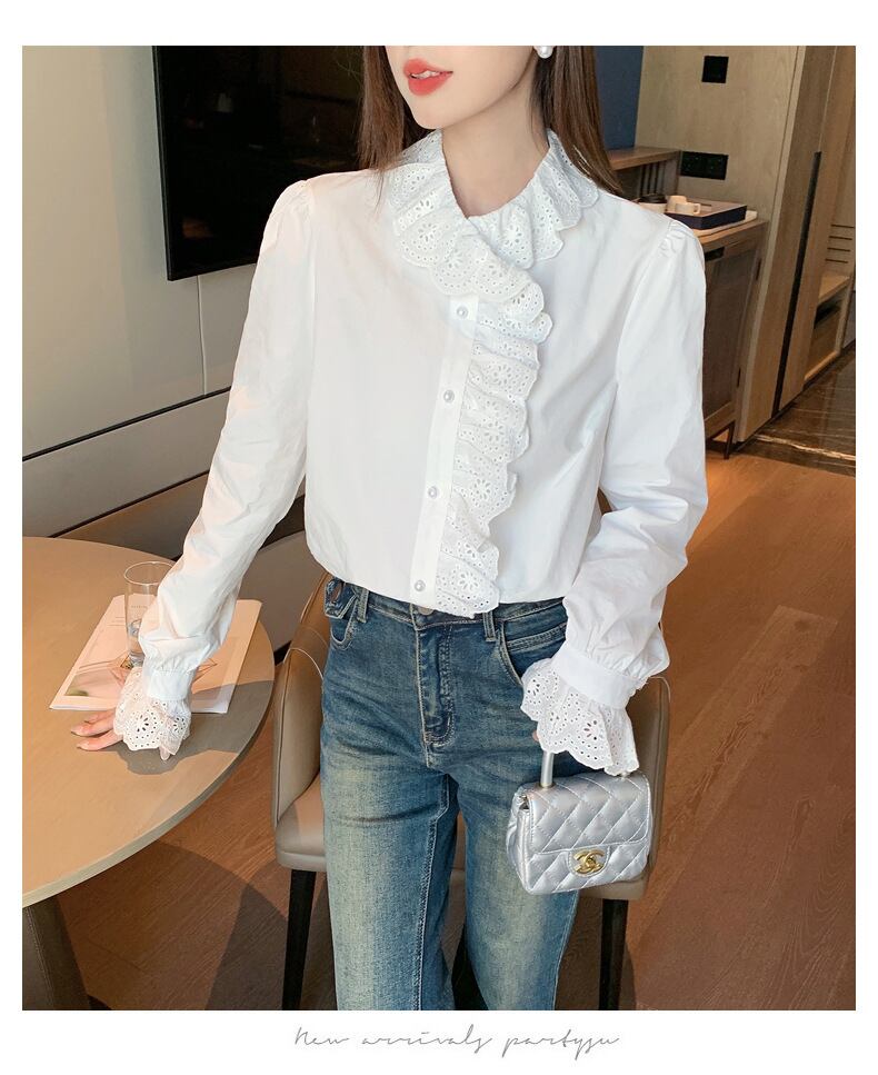 【tops】フリルシャツトップス　M29350