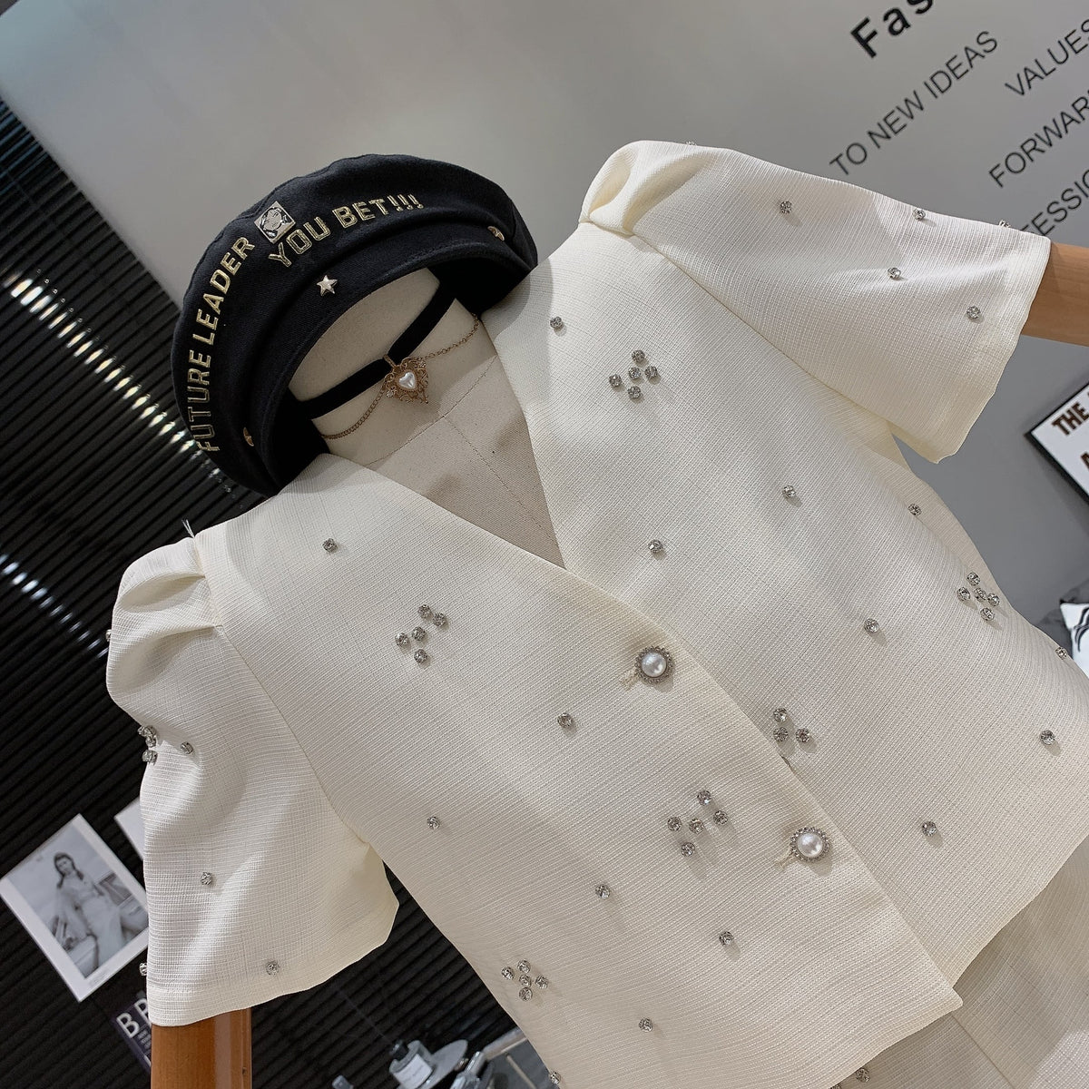【set】ビジュージャケット×ショートパンツセット　M24490