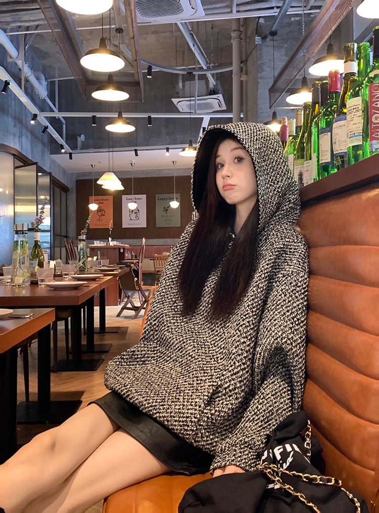 【tops】フード付き厚手パーカーG19985