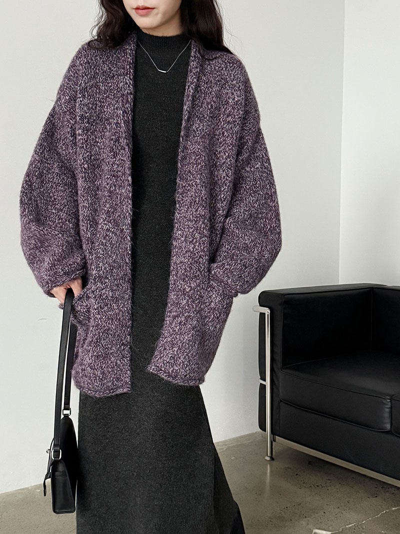 【outer】ロングニットカーディガン Q7301