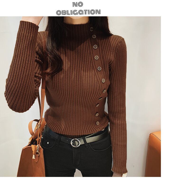 【tops】ボタンデザインニットトップス　M27410