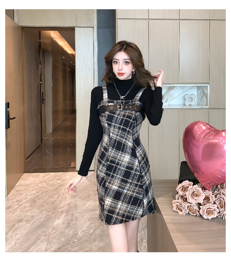 【dress】チェック柄キャミワンピース　N2910