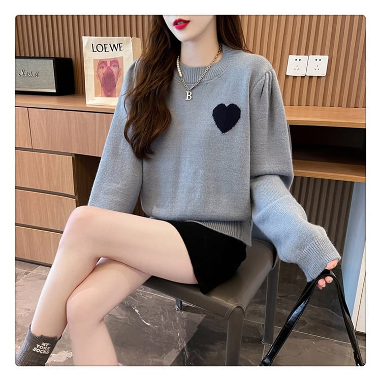 【tops】クルーネックニットセーター　M18596
