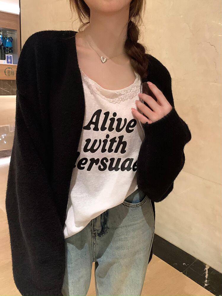 【outer】Vネックニットカーデ　M19013