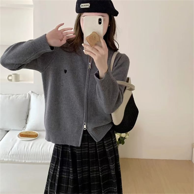 【outer】ファスナーニットカーデ　M26223