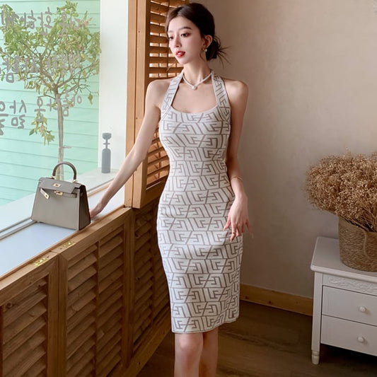 【dress】ニットホルターネックワンピース G20862