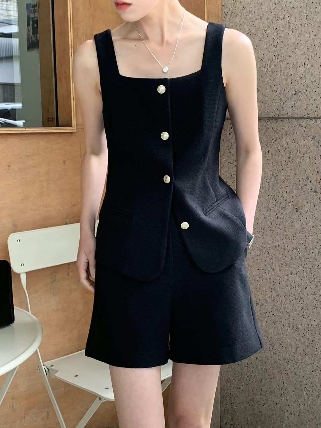 【set】ベスト×ショートパンツセット　M24987