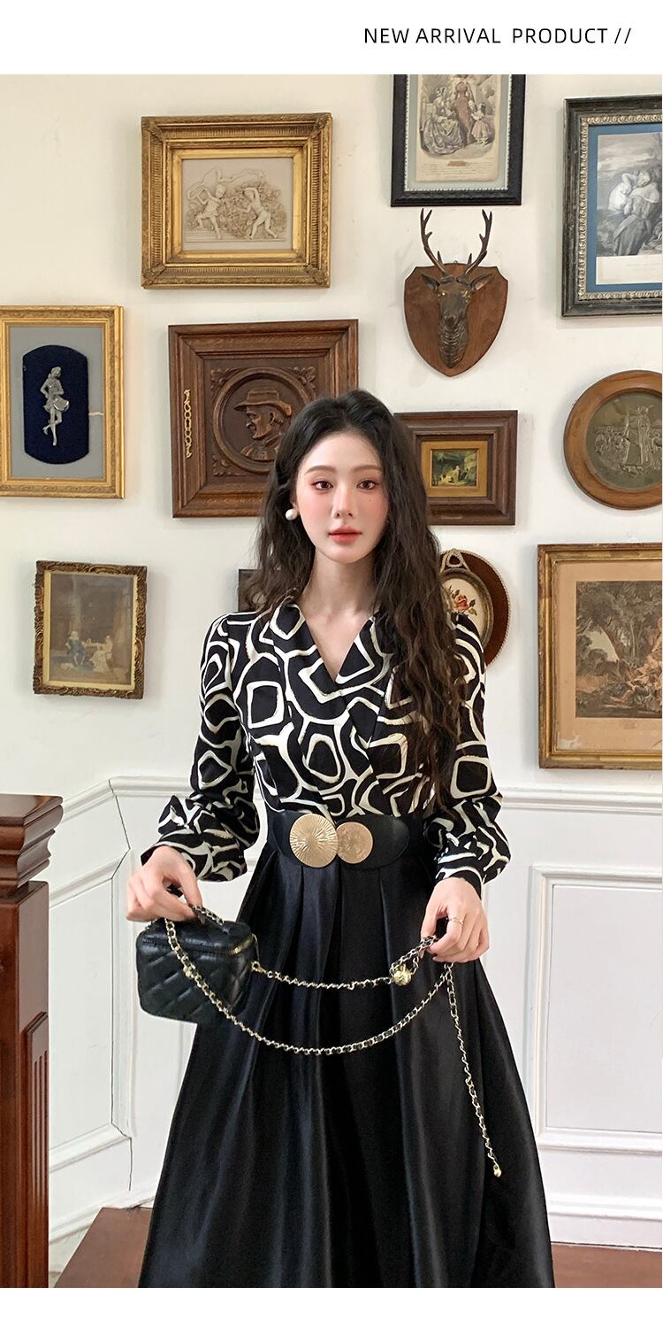 【dress】OL、通勤切り替えシャツワンピース　M29614