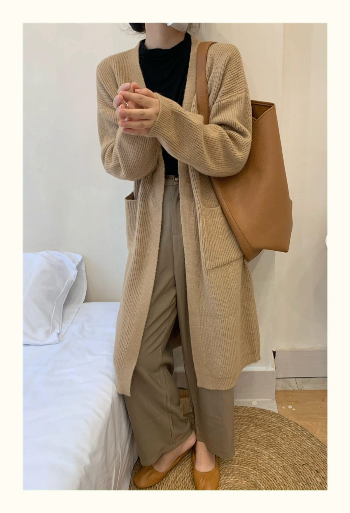 【outer】ロング丈ニットカーデ　M19145