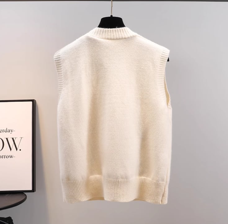 【tops】刺繍ニットチョッキG19846