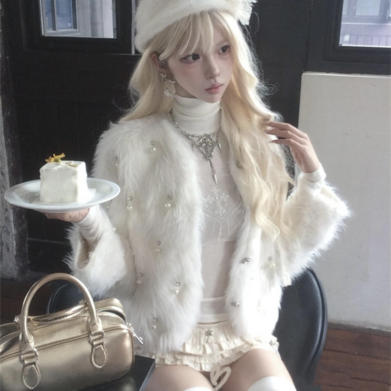 【outer】パールファーニットカーデ　M28407