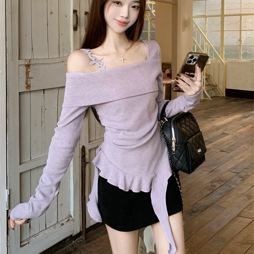 【tops】不規則 イレギュラーニットトップス　M28226