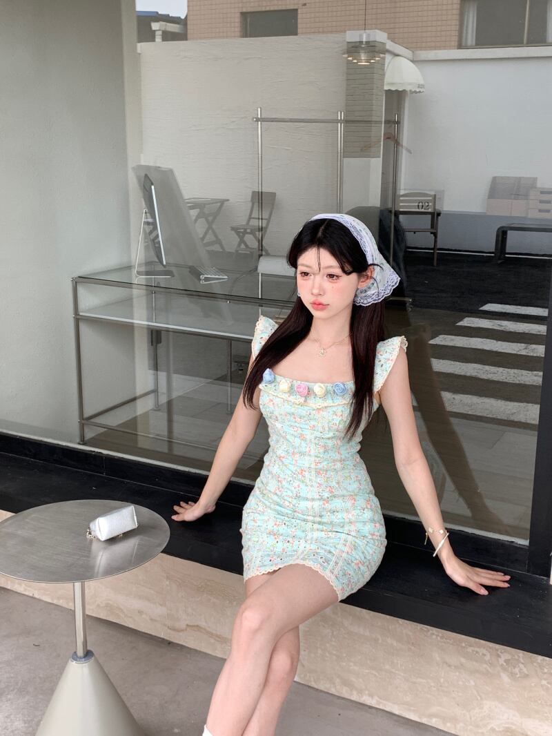 【dress】タイト花柄キャミワンピース G20933