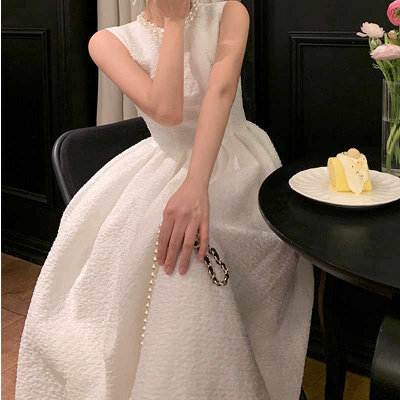 【dress】パールノースリーブワンピース　M24315