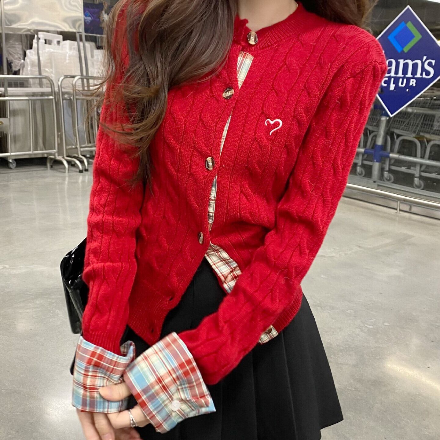 【outer】切り替えニットカーデ　M28383