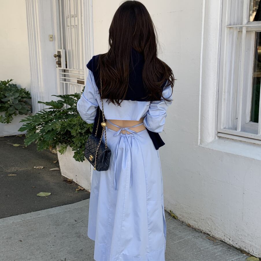 【dress】ウエストカットシャツワンピース G20859