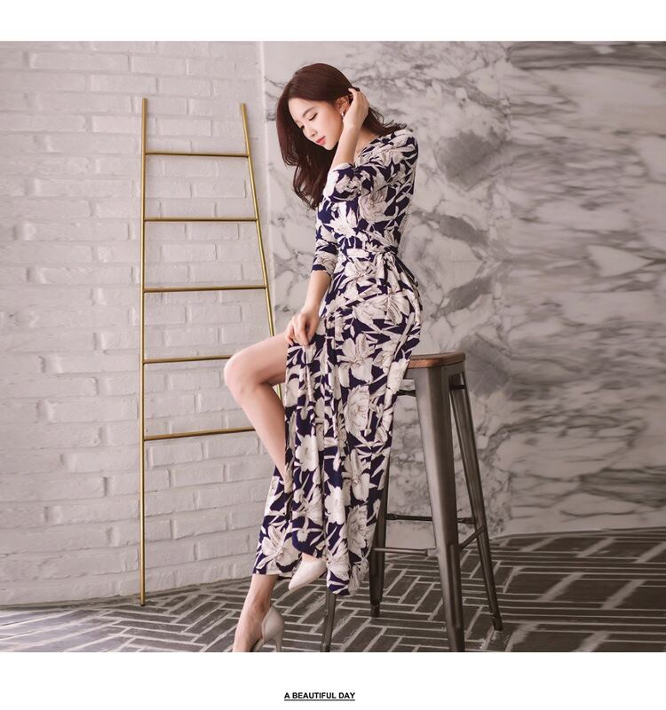 【dress】好感度UP!セクシー気質満点レトロ体型カバー着痩せVネックワンピース G2003