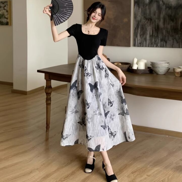 【dress】偽二つ切り替えワンピース G21002