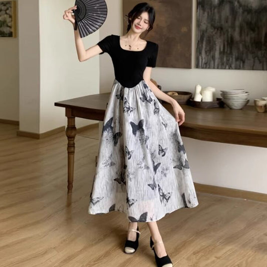 【dress】偽二つ切り替えワンピース G21002