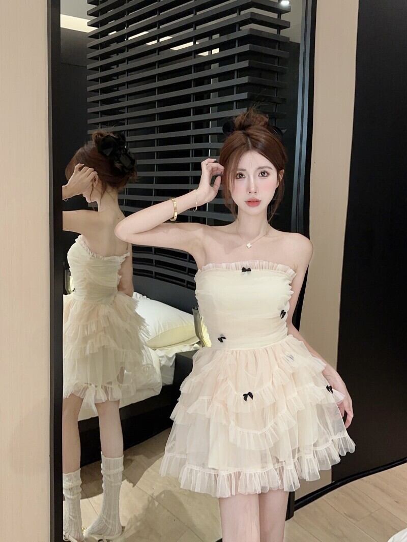 【dress】ベアトップチュールワンピース　M30151