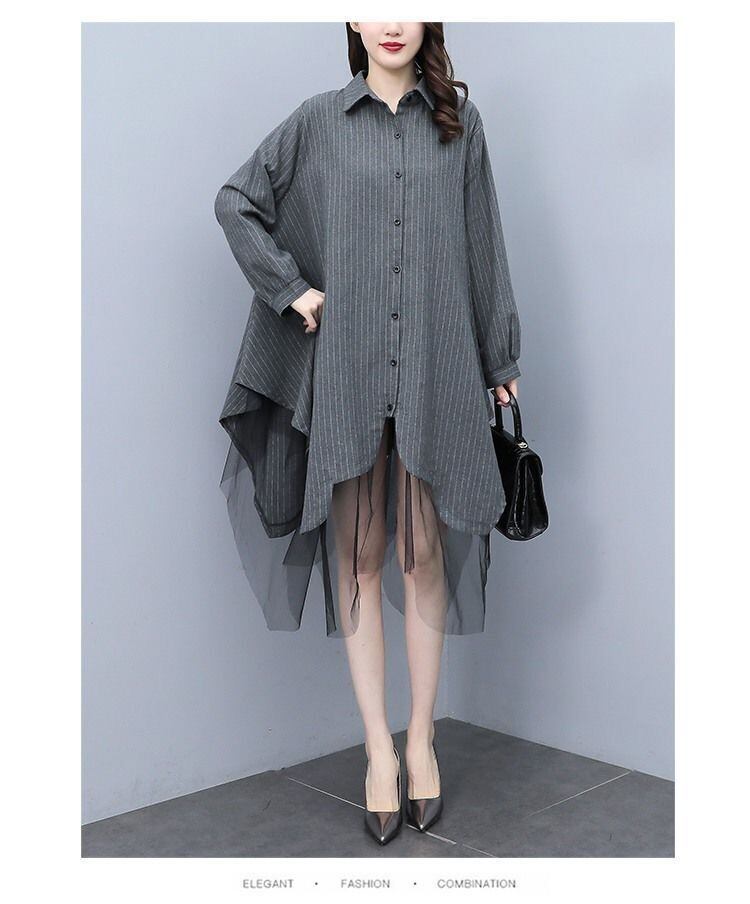 【tops】メッシュ切り替えブラウスG20362