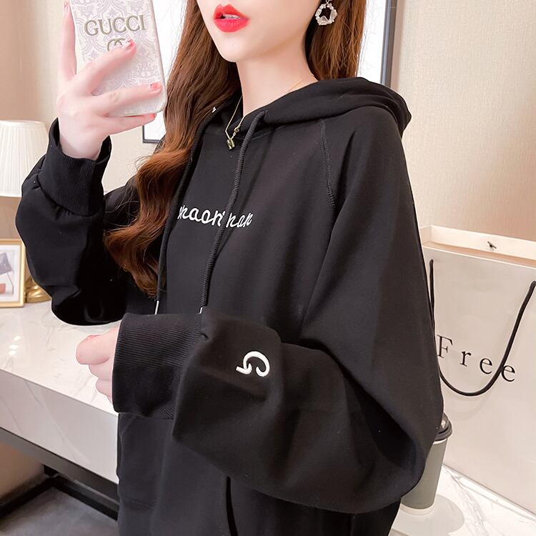 【tops】韓国ファッションフード付き長袖英字柄秋新作3色カジュアル薄手着回しパーカーF0722