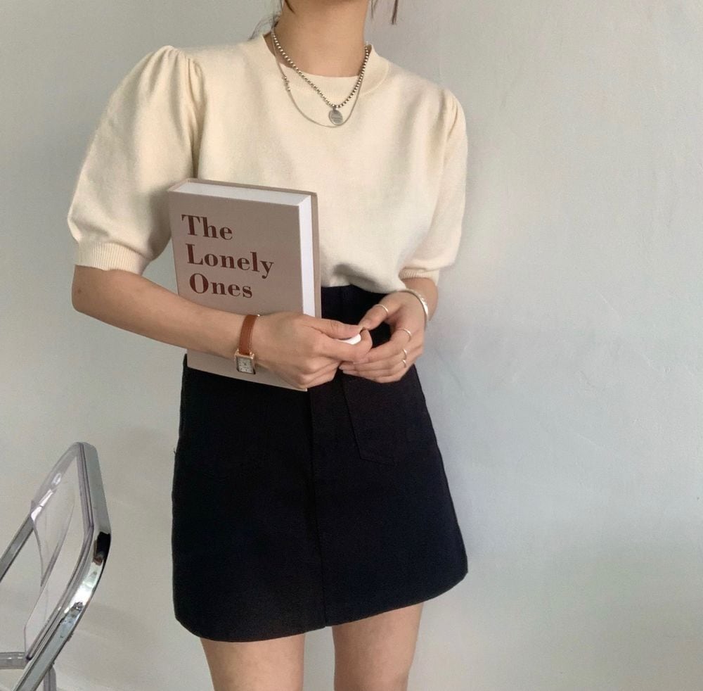 【tops】5色ニットＴシャツF7426