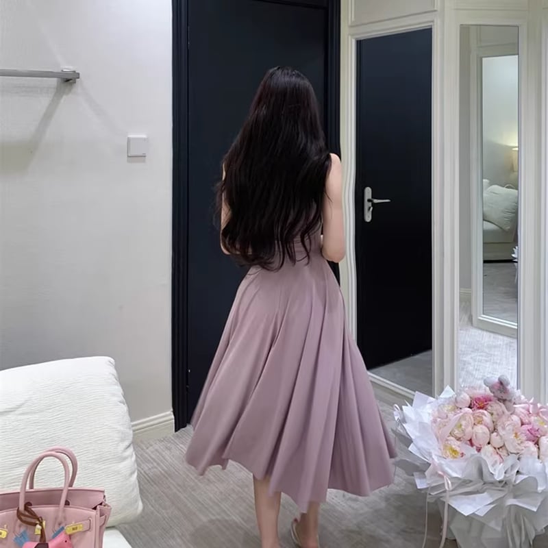 【dress】ノースリーブロングワンピース Q8375