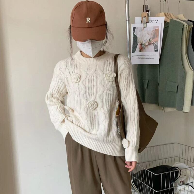 【tops】クルーネックニットセーター　M19144