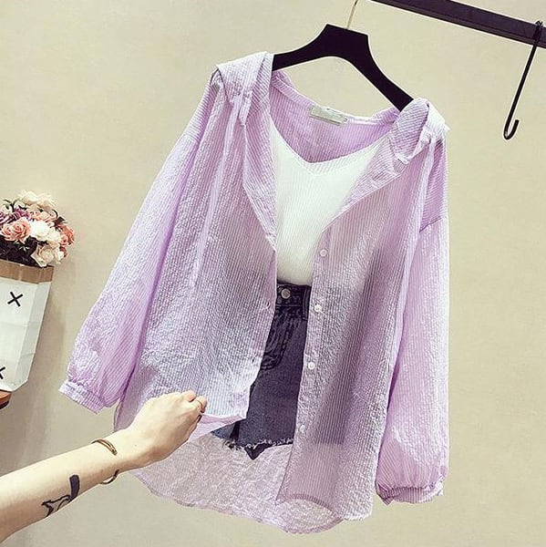 【tops】紫外線対策シャツトップス　M24027