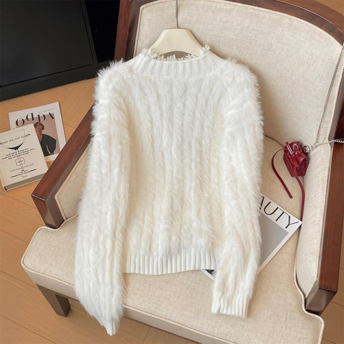 【outer】シャギーニットカーデ　M29176