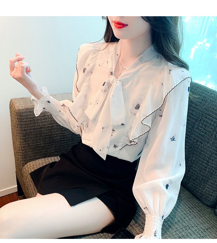 【tops】リボン付きシャツトップス　M18477