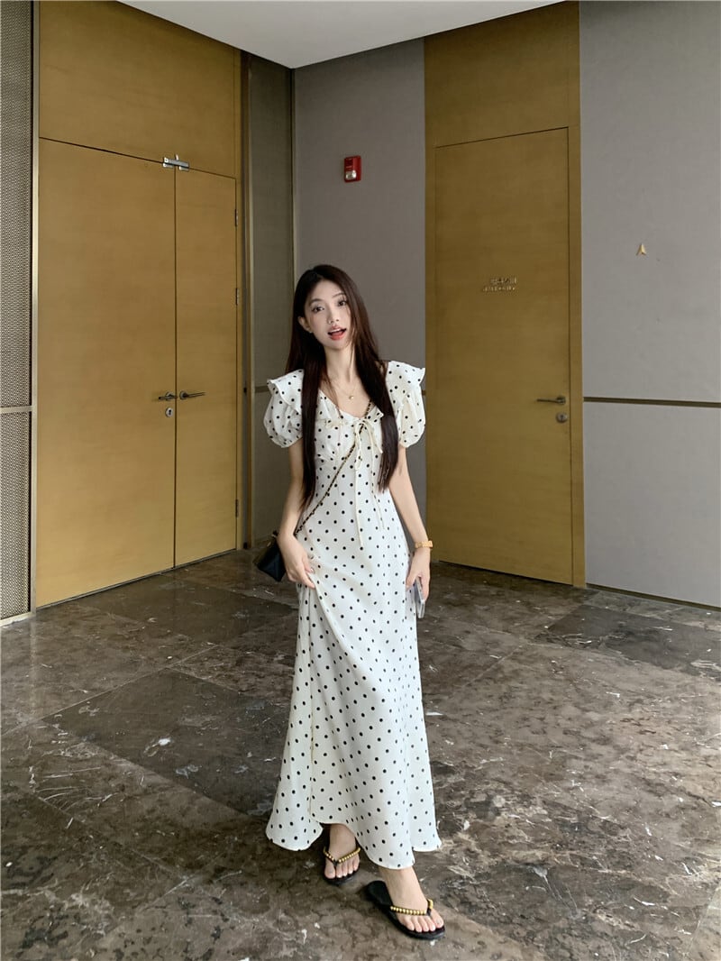 【dress】ドット柄ワンピース　M24031