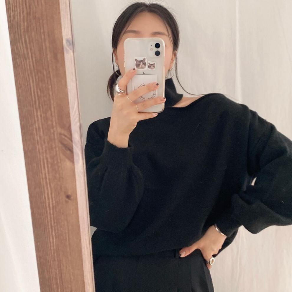 【tops】オフショルダーニットセーター　M26609