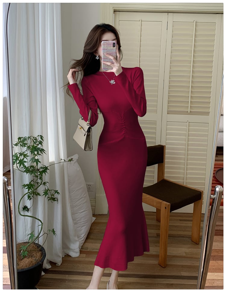 【dress】マーメイドニットワンピース　M25367